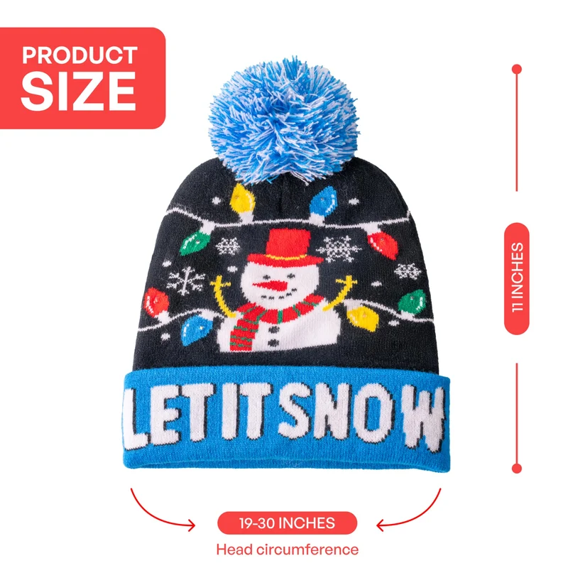 Christmas Hat Light-up Knitted Snowman Beanie Hat