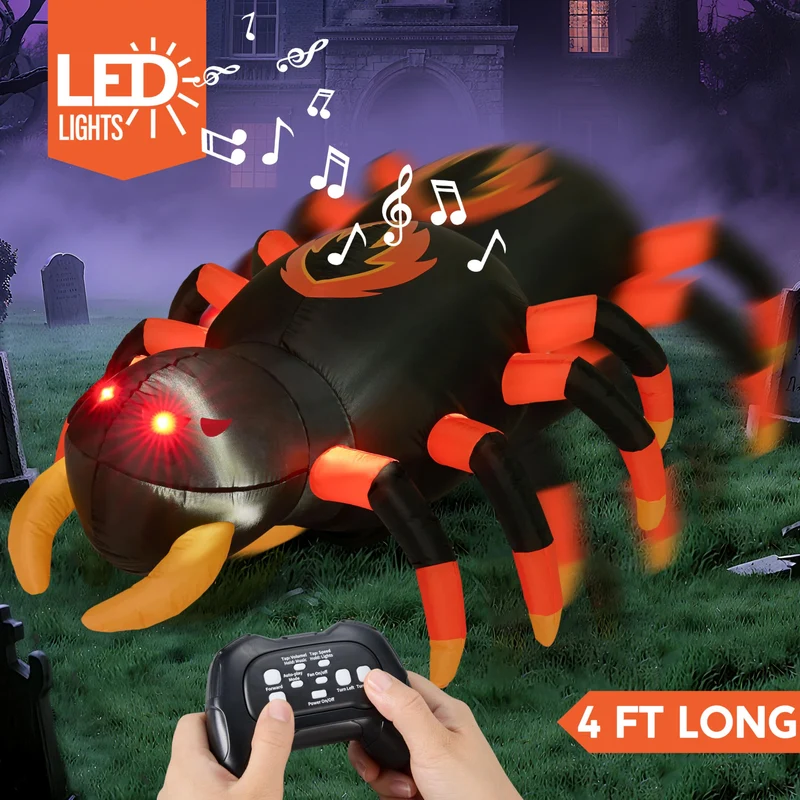 Remote Control 4FT Halloween Inflatable Spider