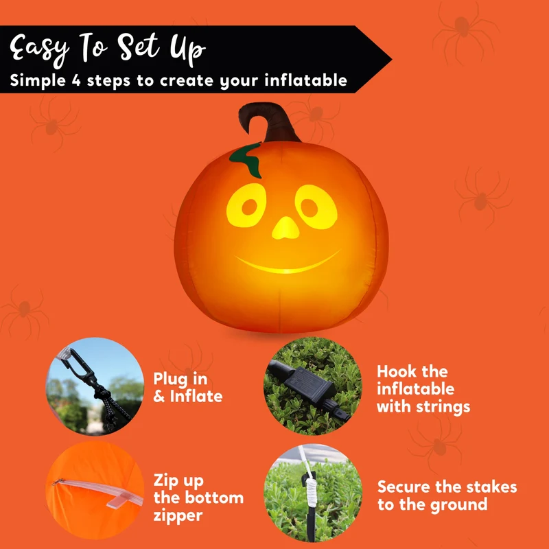 5Ft Halloween Inflatable Pumpkin Outdoor Decoration