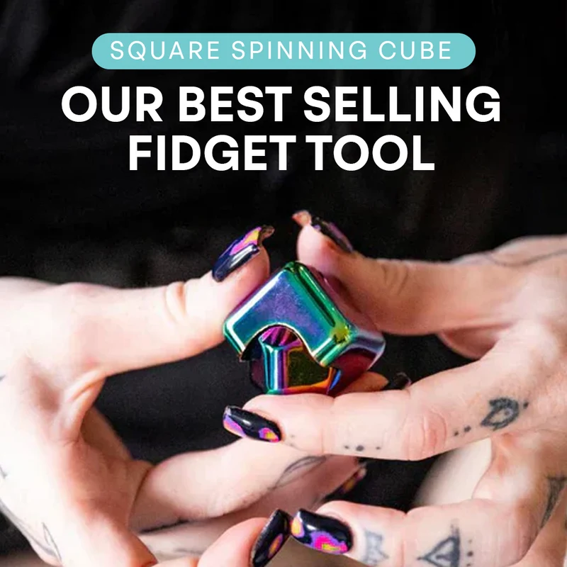 Oil Slick Square Spinning Cube