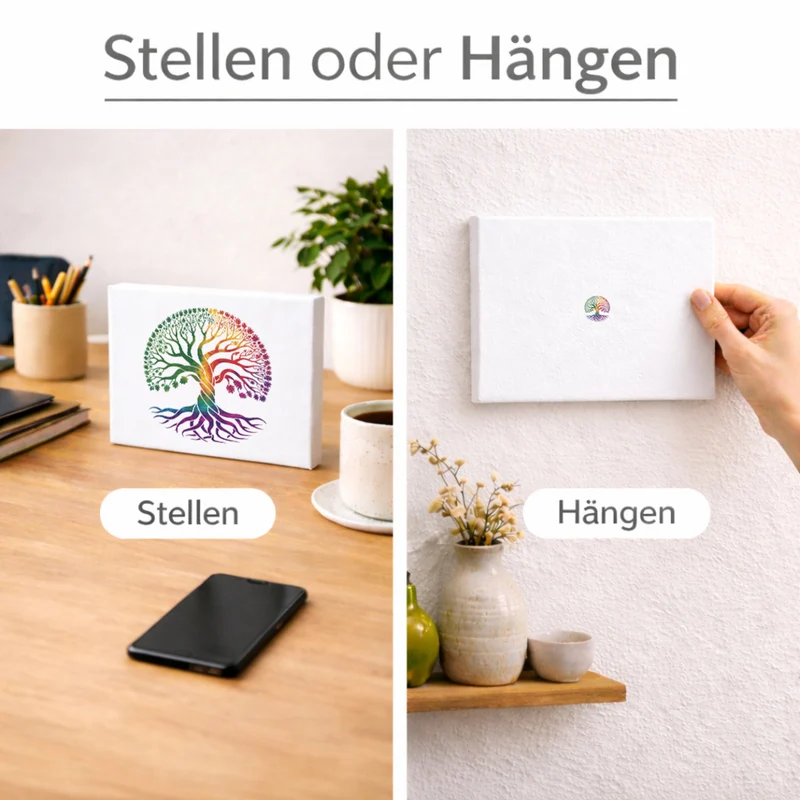 Lebensbaum Holzbild in 20x15 cm zum Stellen oder Aufhängen