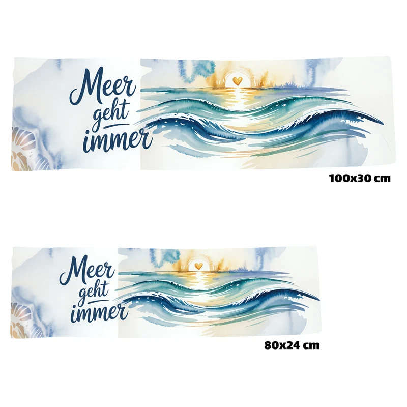 Maritimes Wellenmotiv Eishandtuch - Meer geht immer