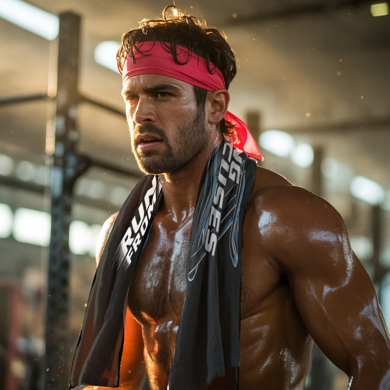 Fitness Eishandtuch mit Laufband - Running from excuses