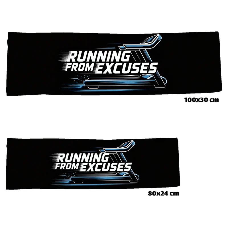 Fitness Eishandtuch mit Laufband - Running from excuses