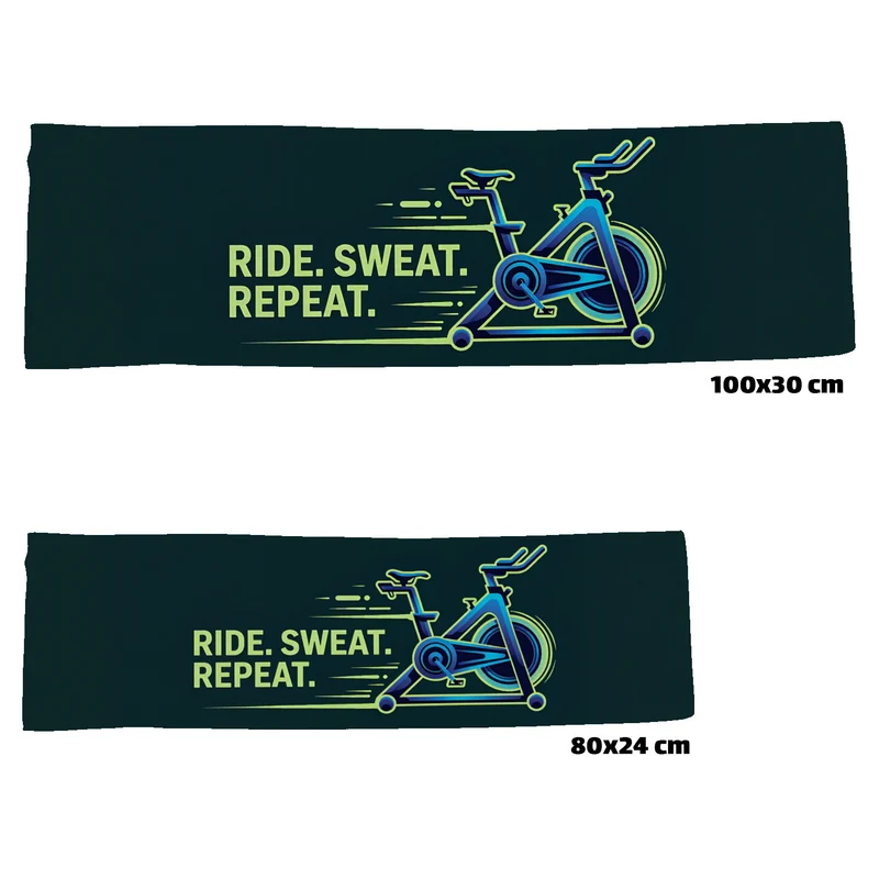 Fitness Eishandtuch mit Speedbike - Ride. Sweat. Repeat.