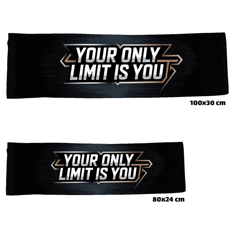 Fitness Eishandtuch mit Motivationsspruch - Your only limit is you