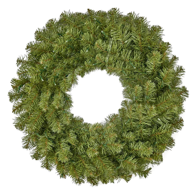 24'' Pre-Lit Christmas Wreath with Warm Lights