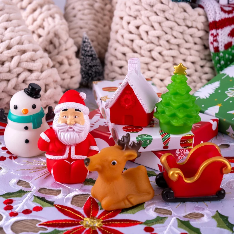 6PCS Christmas Light Up Bath Toys