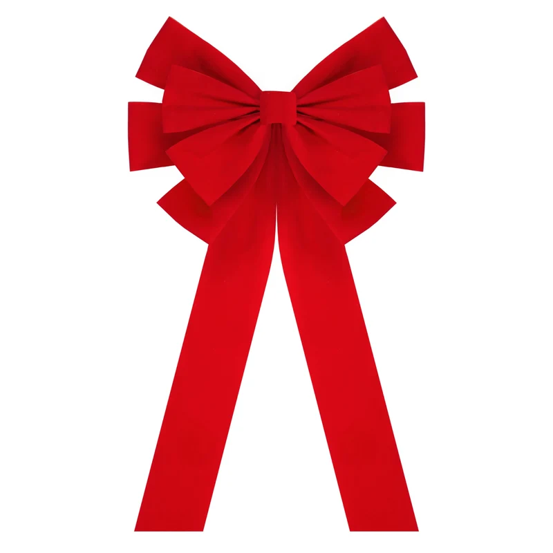 1PCS Extra Large Red Velvet Bow for Christmas 35" x 18"