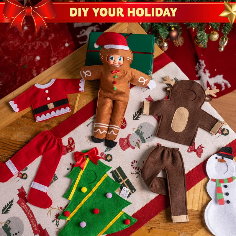 5 Pcs Christmas Doll Costume Set