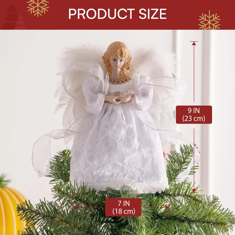 9'' Angel Christmas Tree Topper with Lights