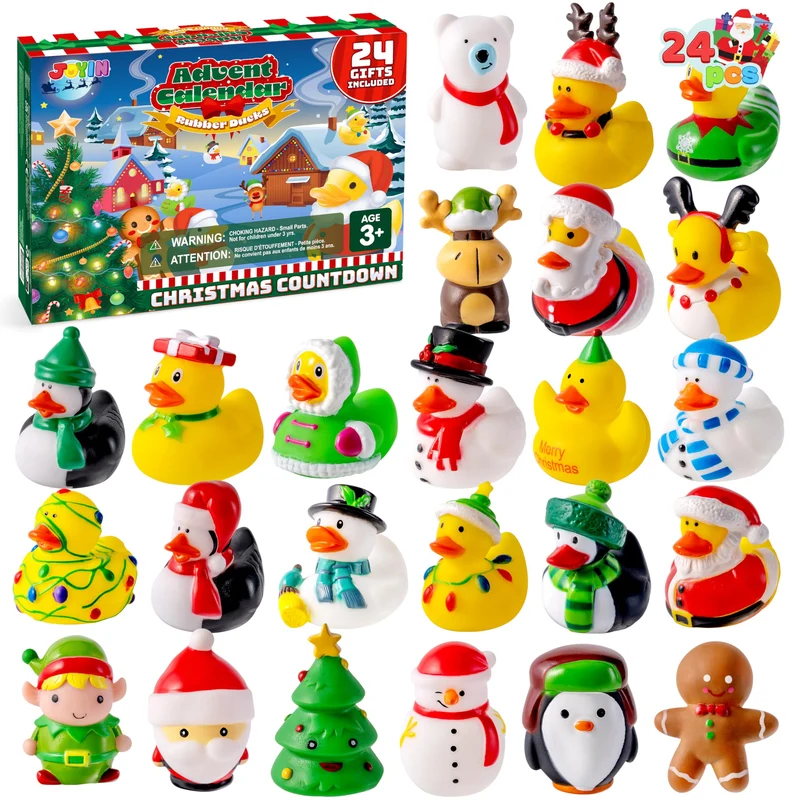 24 Days Christmas Advent Calendar Rubber Ducky Bath Toys