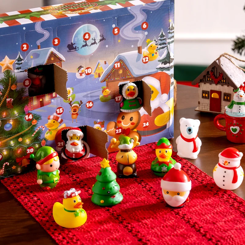 24 Days Christmas Advent Calendar Rubber Ducky Bath Toys