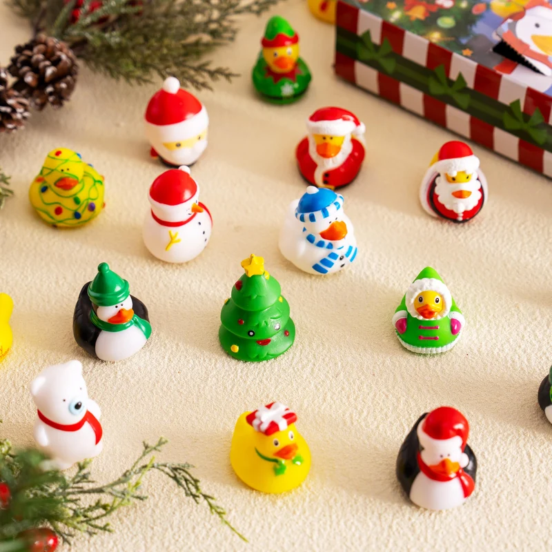 24 Days Christmas Advent Calendar Rubber Ducky Bath Toys