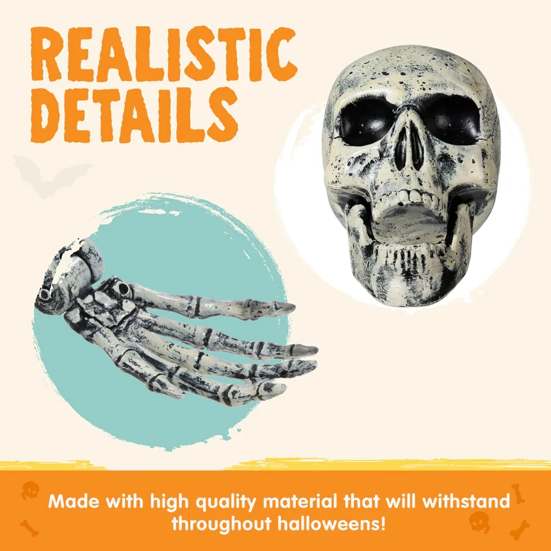 5 Pcs Life Size Skeleton Halloween Decorations Outdoor