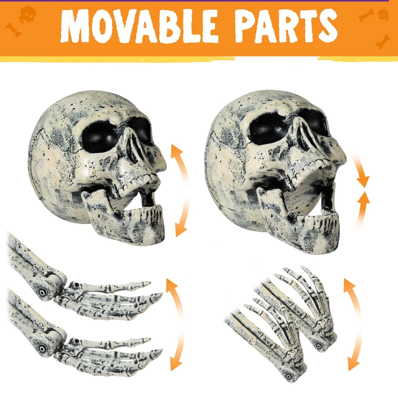 5 Pcs Life Size Skeleton Halloween Decorations Outdoor