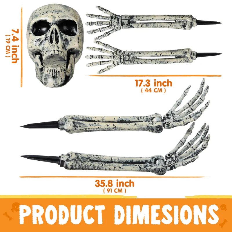 5 Pcs Life Size Skeleton Halloween Decorations Outdoor