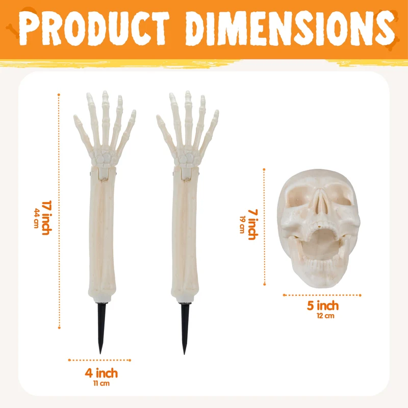 5 Pcs Halloween Skeleton Decorations Outdoor