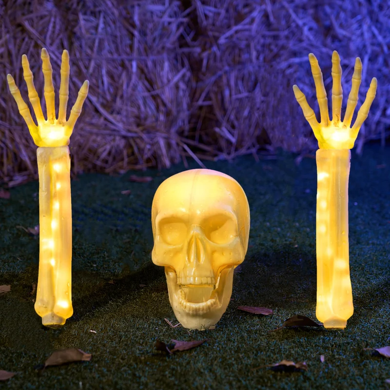 3 Pcs Halloween Skeleton Decorations Outdoor