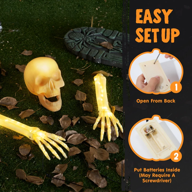 3 Pcs Halloween Skeleton Decorations Outdoor