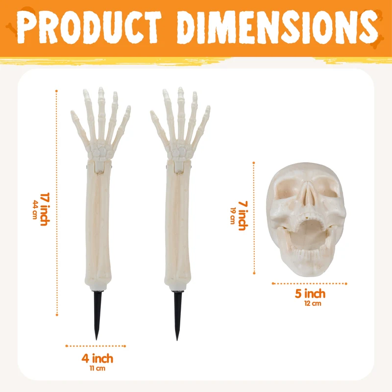 3 Pcs Halloween Skeleton Decorations Outdoor