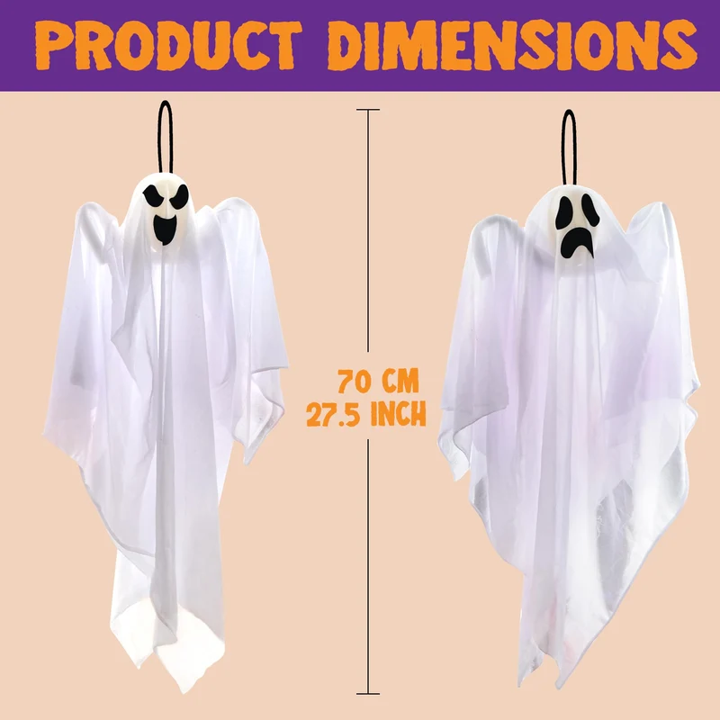 1 PC 27.5" Halloween Hanging Ghosts Decorations Outdoor