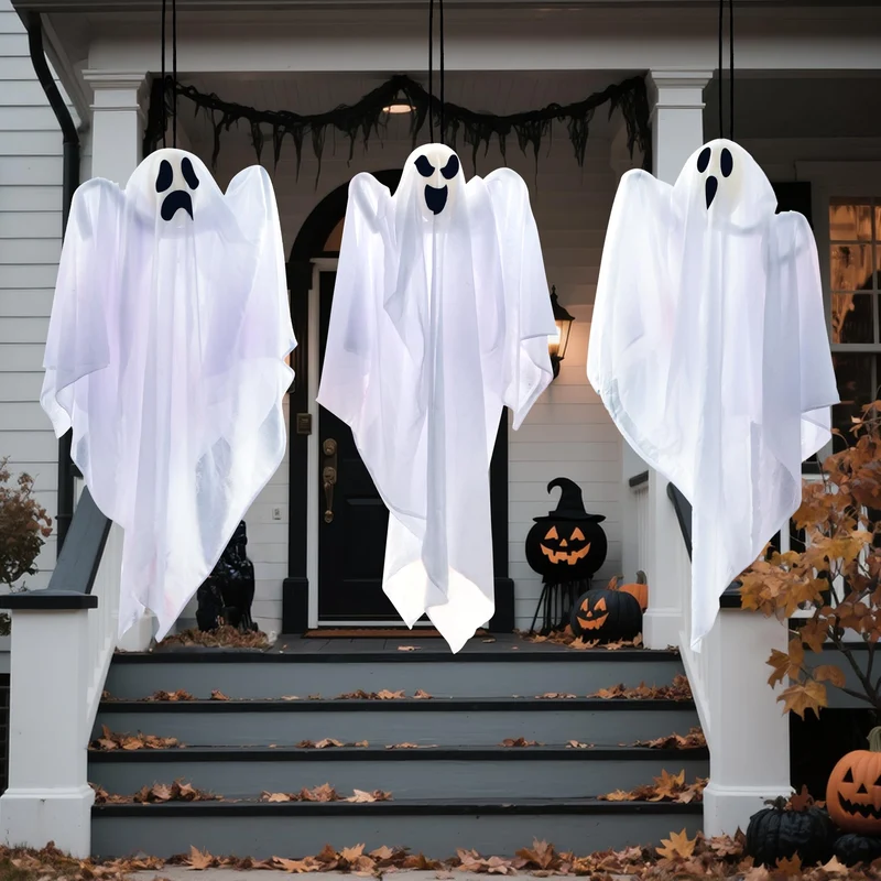 1 PC 27.5" Halloween Hanging Ghosts Decorations Outdoor