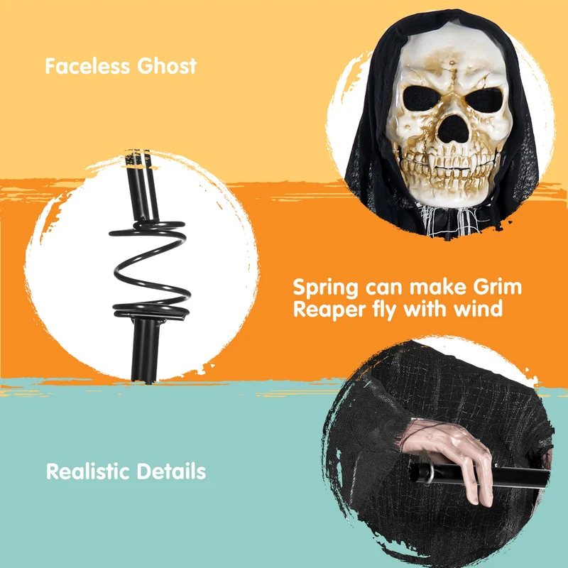 7Ft Halloween Grim Reaper Decorations
