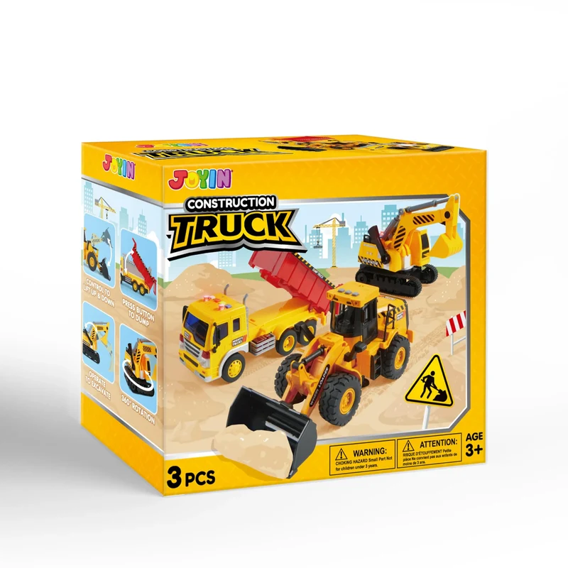 Construction Site Play Set with Excavator, Dump Truck and Loader