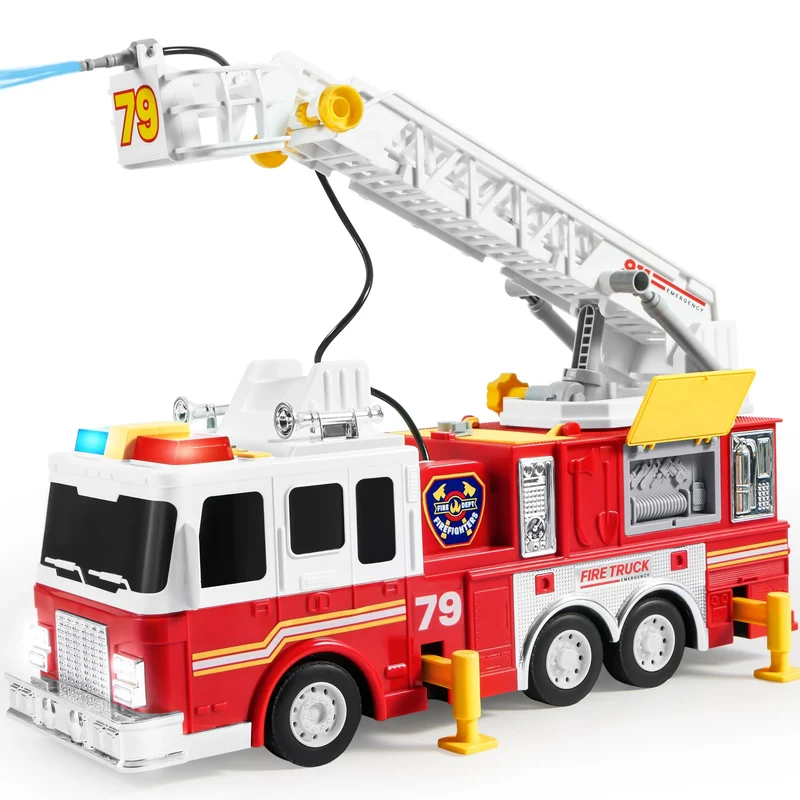 Extra Large Size Fire Truck Toys for Boys with 33-inch Ladder Gift For Boys 3+