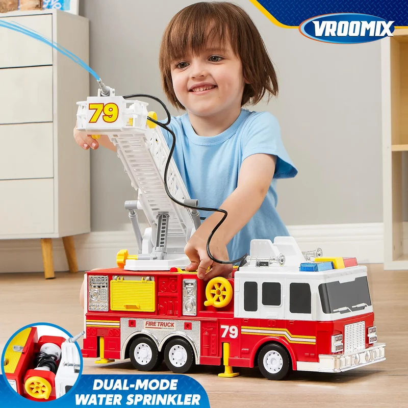 Extra Large Size Fire Truck Toys for Boys with 33-inch Ladder Gift For Boys 3+