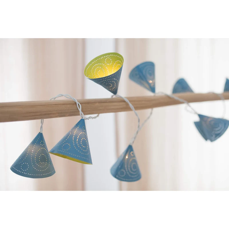 Prickelset Lichterkette Blau-Kegel