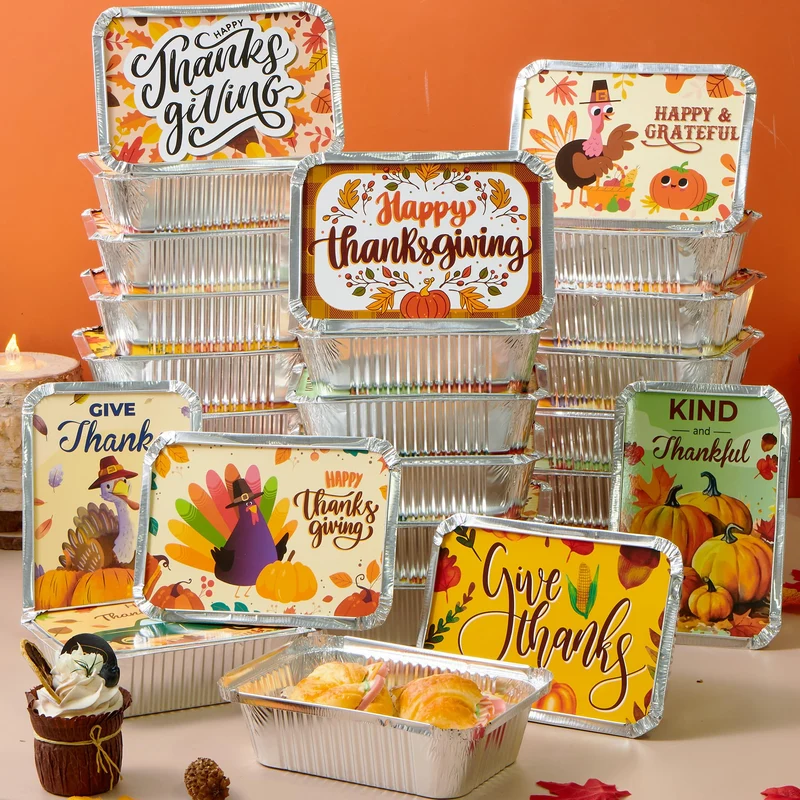 24Pcs Thanksgiving Leftover Containers with Lids