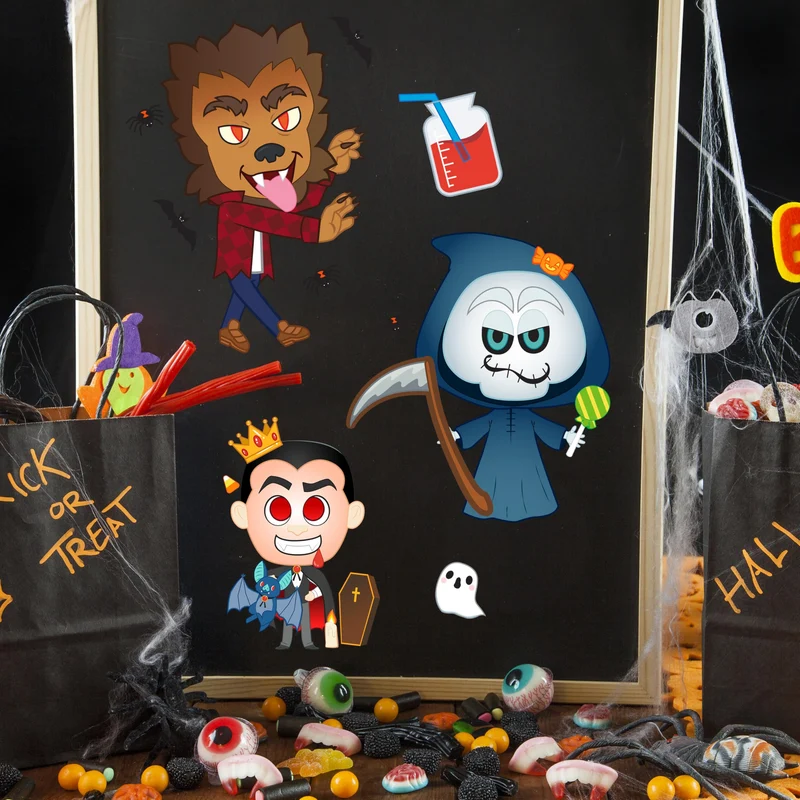 24 Pcs Halloween Make a Face Stickers Party Favor for Kids