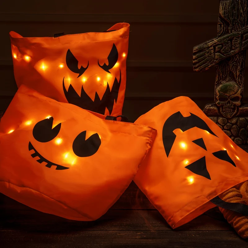 3 PCS Halloween Candy Pumpkin Buckets