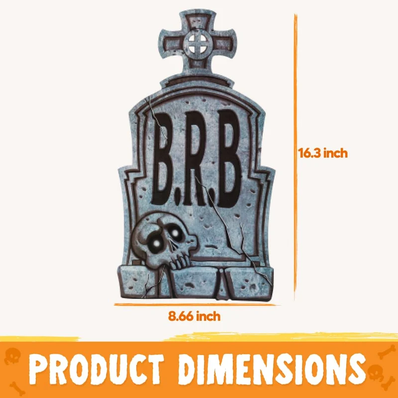 16" 9 Pcs Halloween Tombstones Decorations