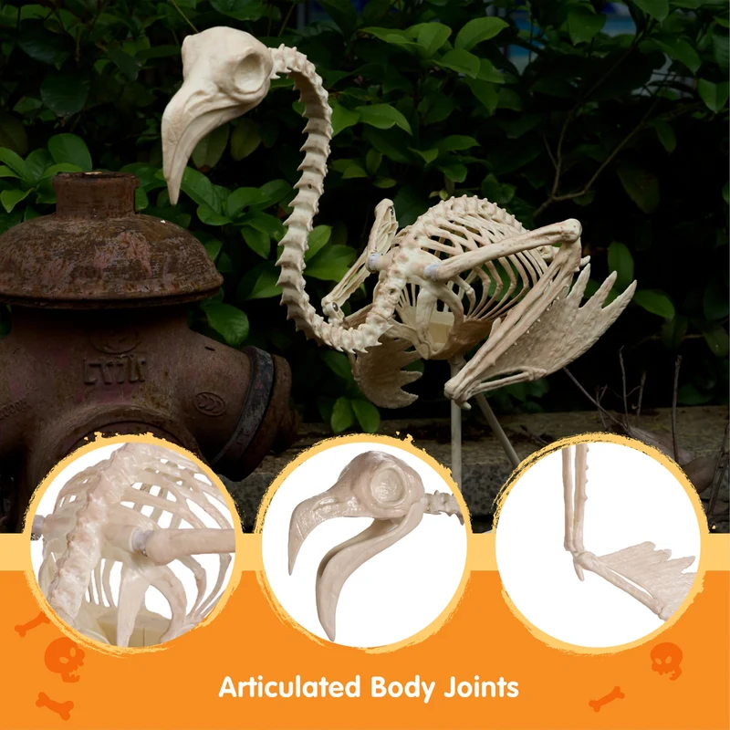27.6 Inch Flamingo Skeleton Halloween Decorations