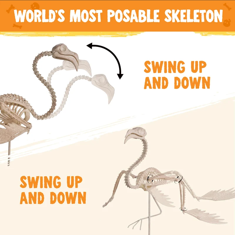 27.6 Inch Flamingo Skeleton Halloween Decorations