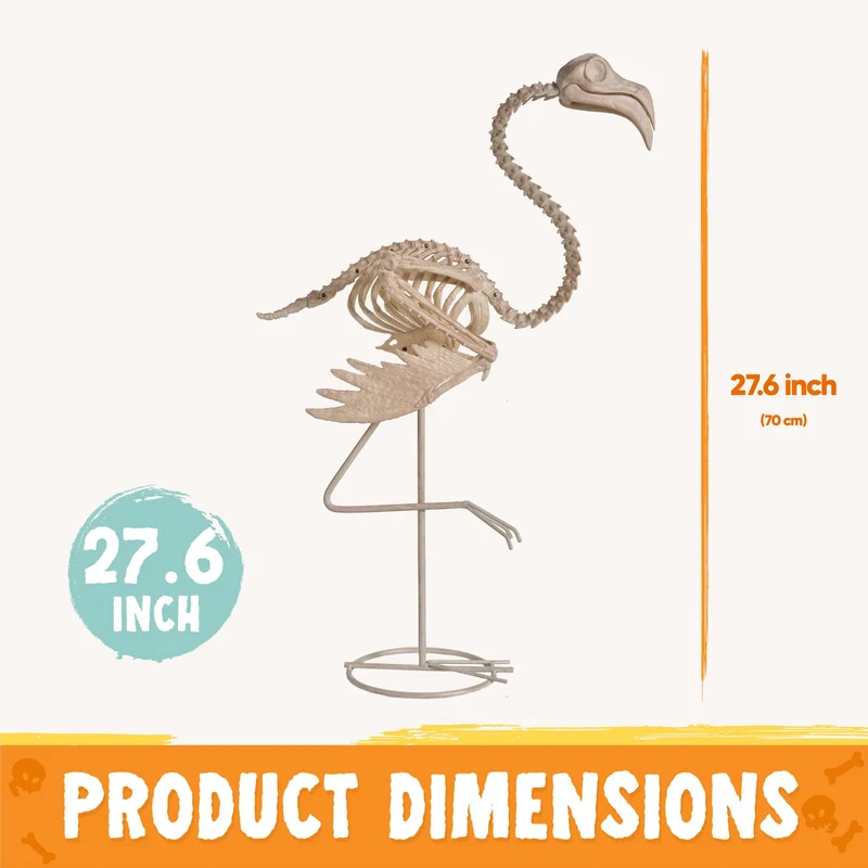 27.6 Inch Flamingo Skeleton Halloween Decorations