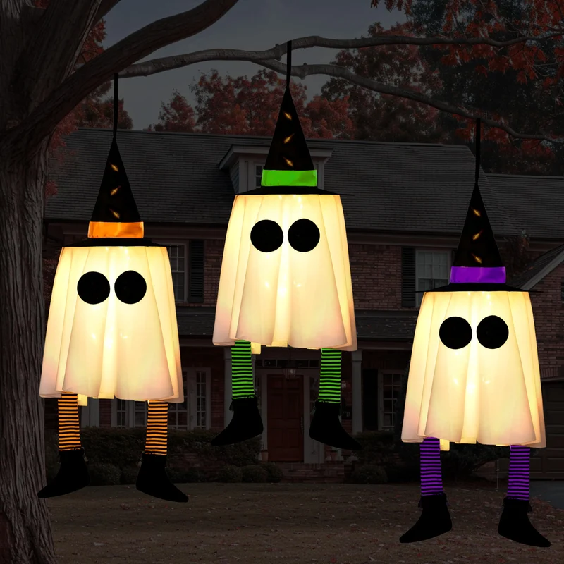 23.6'' 3PCS Halloween Hanging Ghosts Decorations Outdoor