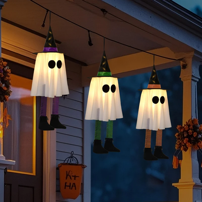 23.6'' 3PCS Halloween Hanging Ghosts Decorations Outdoor