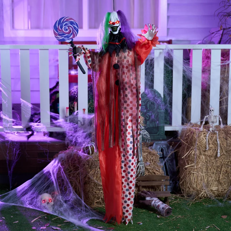 53" Halloween Hanging Clown Decorations Outdoor