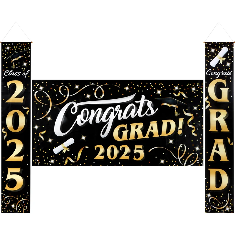 3 Pcs Graduation Decorations Class of 2025