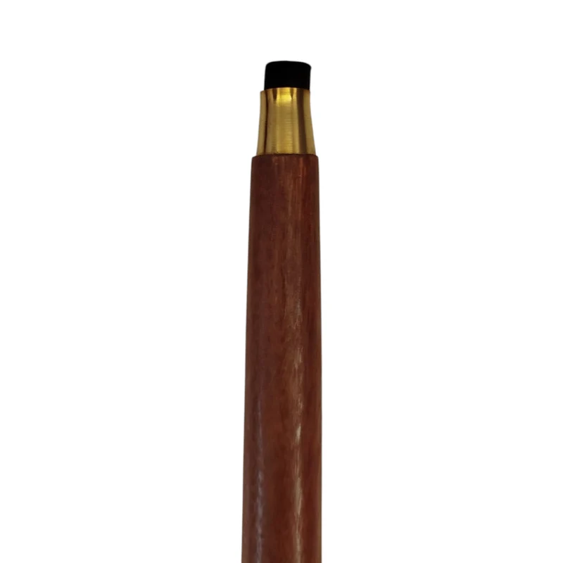 Blattornament Spazierstock aus Holz mit goldenem Griff aus Metall