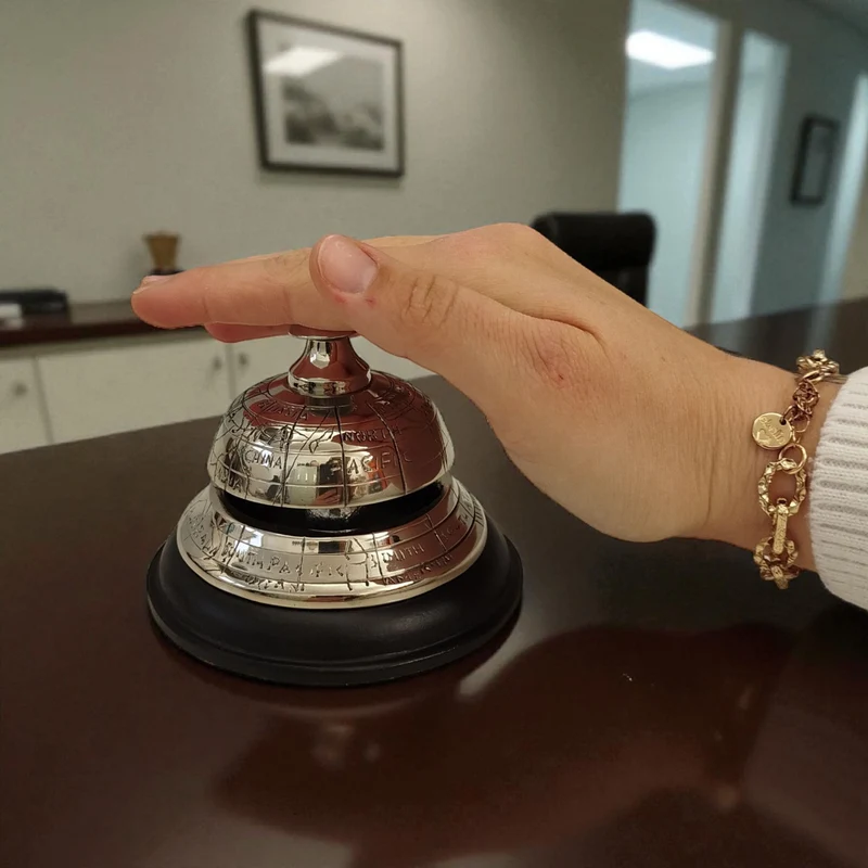 Hotel Tischklingel mit Weltkarte - Tischglocke Erdball