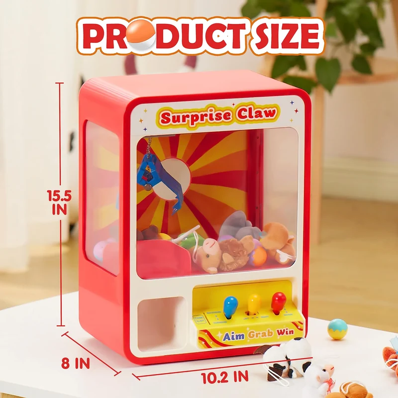 Claw Machine Arcade Toy with LED Light & Adjustable Sound