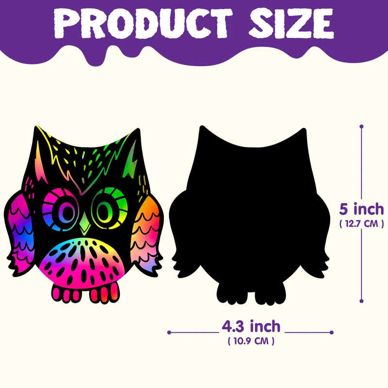 120 Pcs Halloween Rainbow Scratch Art Crafts for Kid