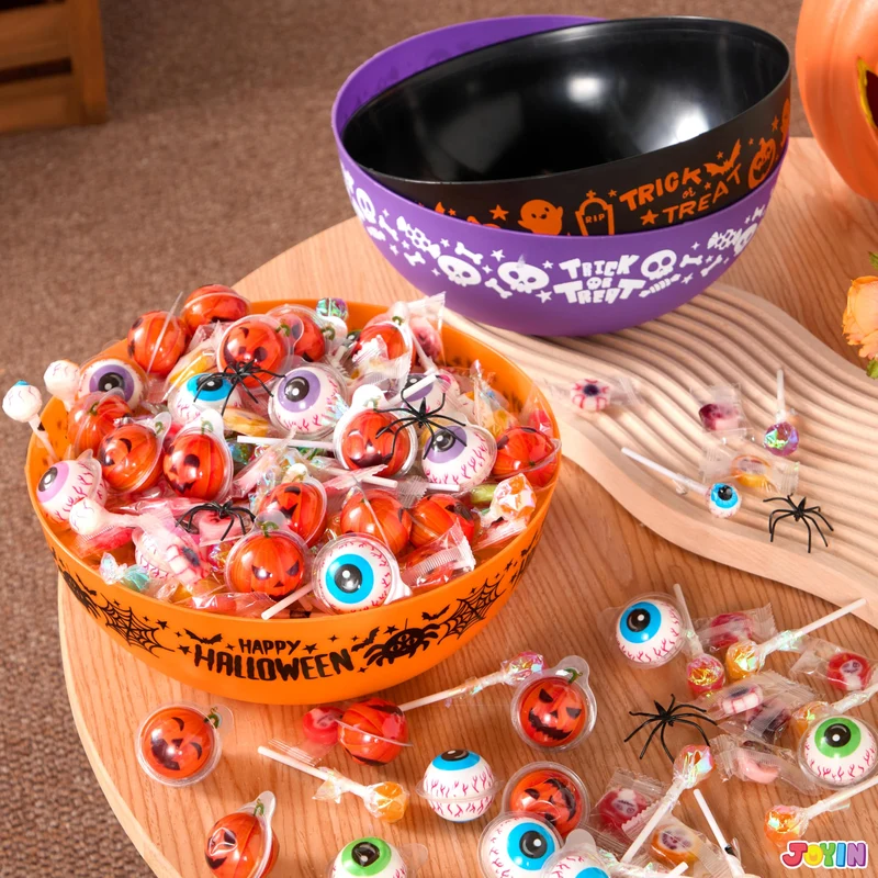 3 PCS Halloween Candy Bowls, 9.6" * 4.4" Trick or Treat Bowls