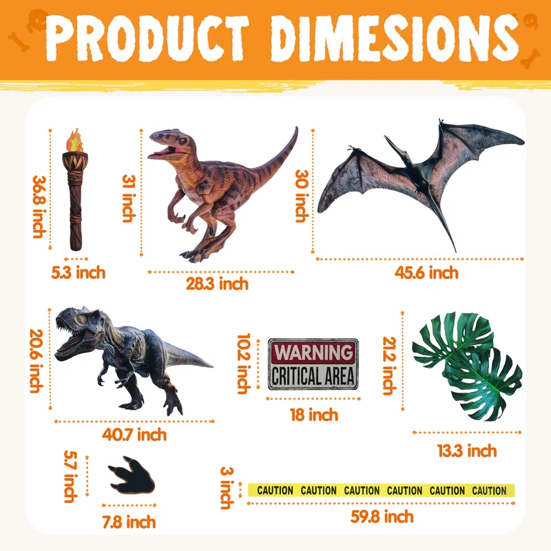 Halloween Dinosaur Park Theme Car Sticker Kit Trunk or Treat Decorations