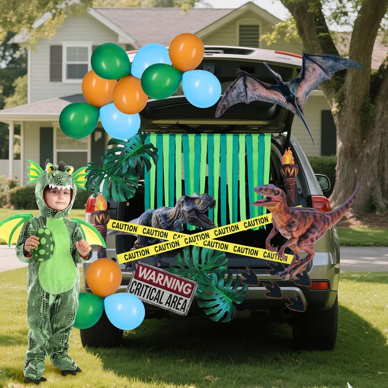 Halloween Dinosaur Park Theme Car Sticker Kit Trunk or Treat Decorations